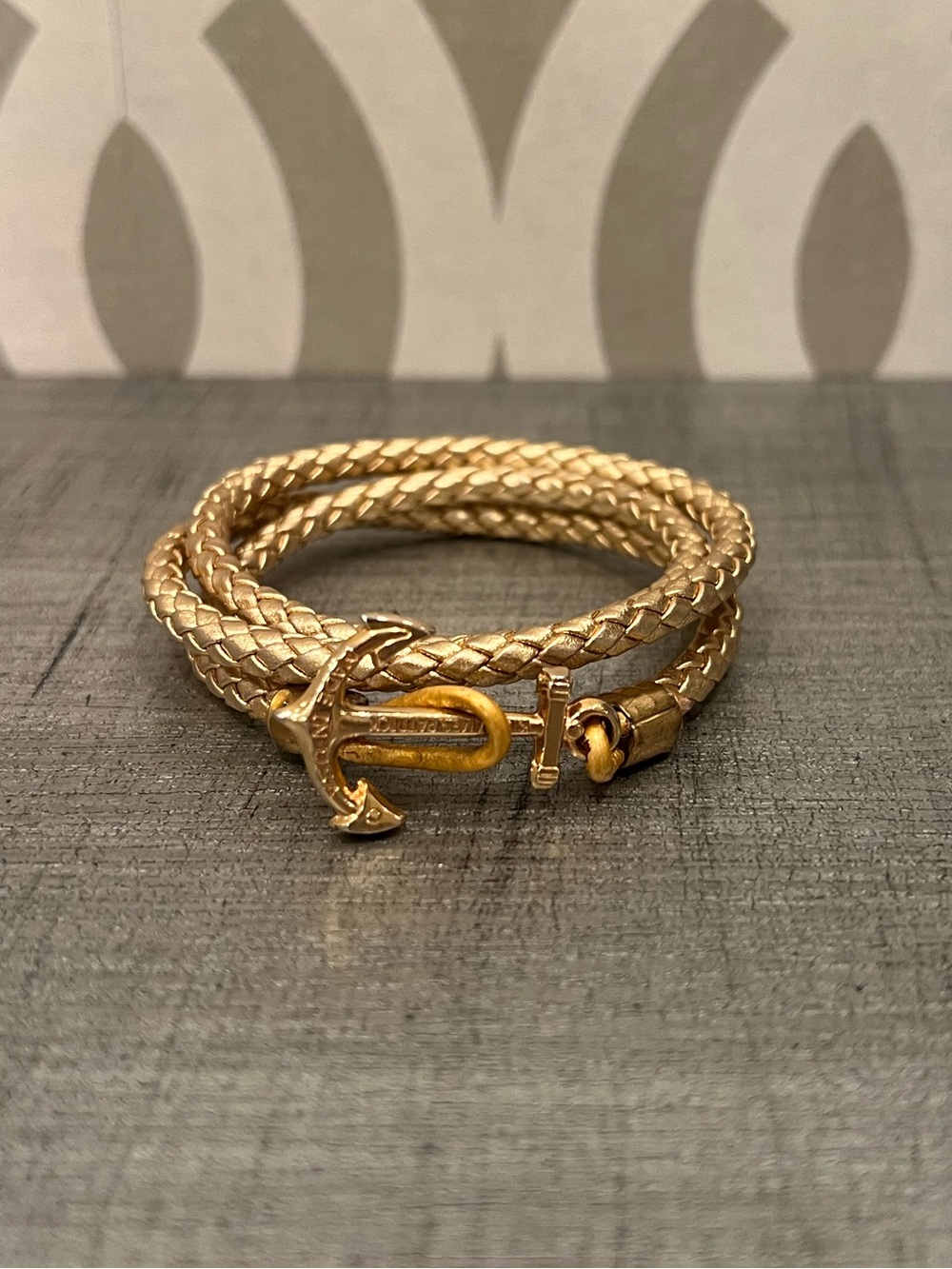KJP Gold Leather Wrap Bracelet
